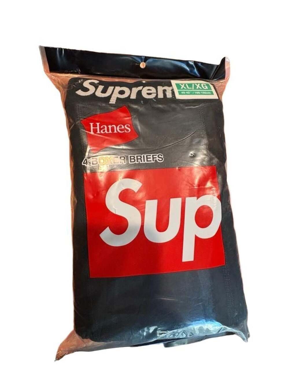 Supreme Hanes Boxer Briefs Size XL/XG Black 4 Pack